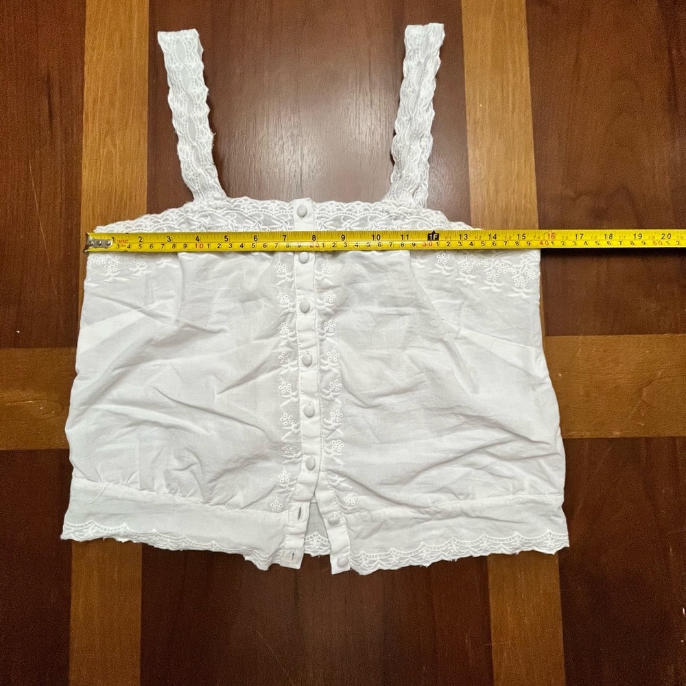 Forever That Girl Anthropologie Square Neck Crop Top White Size Small - Picture 7 of 7